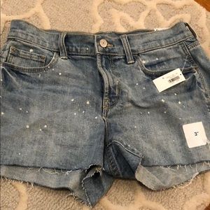 Splatter paint boyfriend shorts. New with tags!